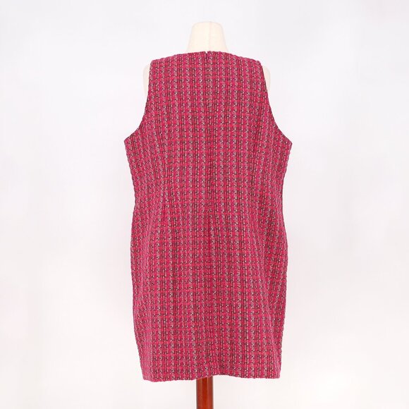 NWT J.CREW FACTORY Pink Tweed Shift Dress Sleeveless Size 20 - Picture 6 of 10